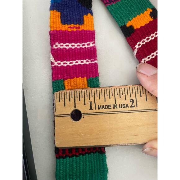 Mexican Embroidered Women's Belt 1-1/8 in X 46 in. Tassels. Handmade. Colorful - Picture 5 of 5